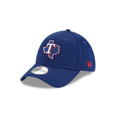 Blue Texas Rangers Hat - New Era MLB Clubhouse Collection 39THIRTY Stretch Fit Caps USA7329456